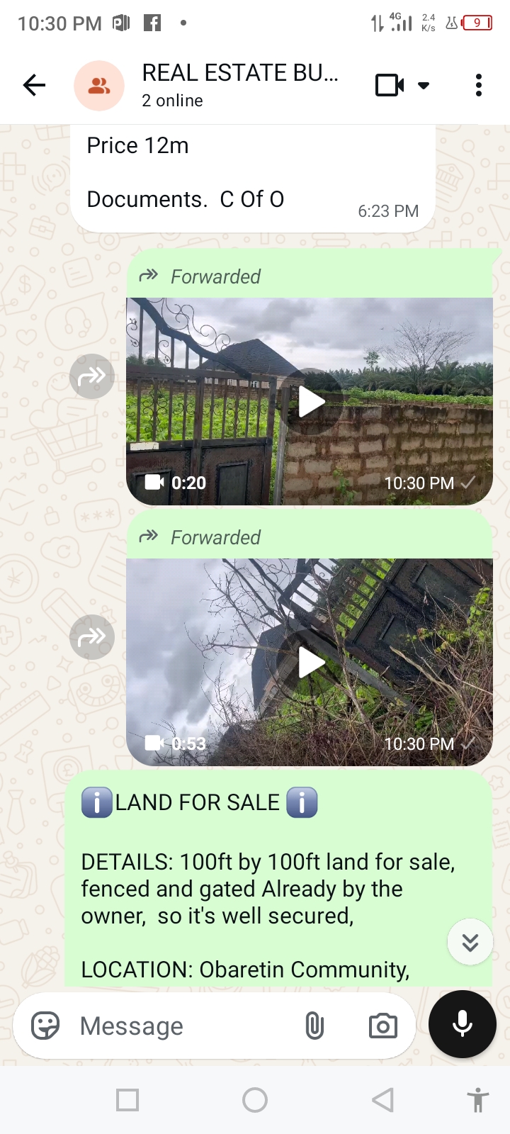 Land 100 by 100 ft